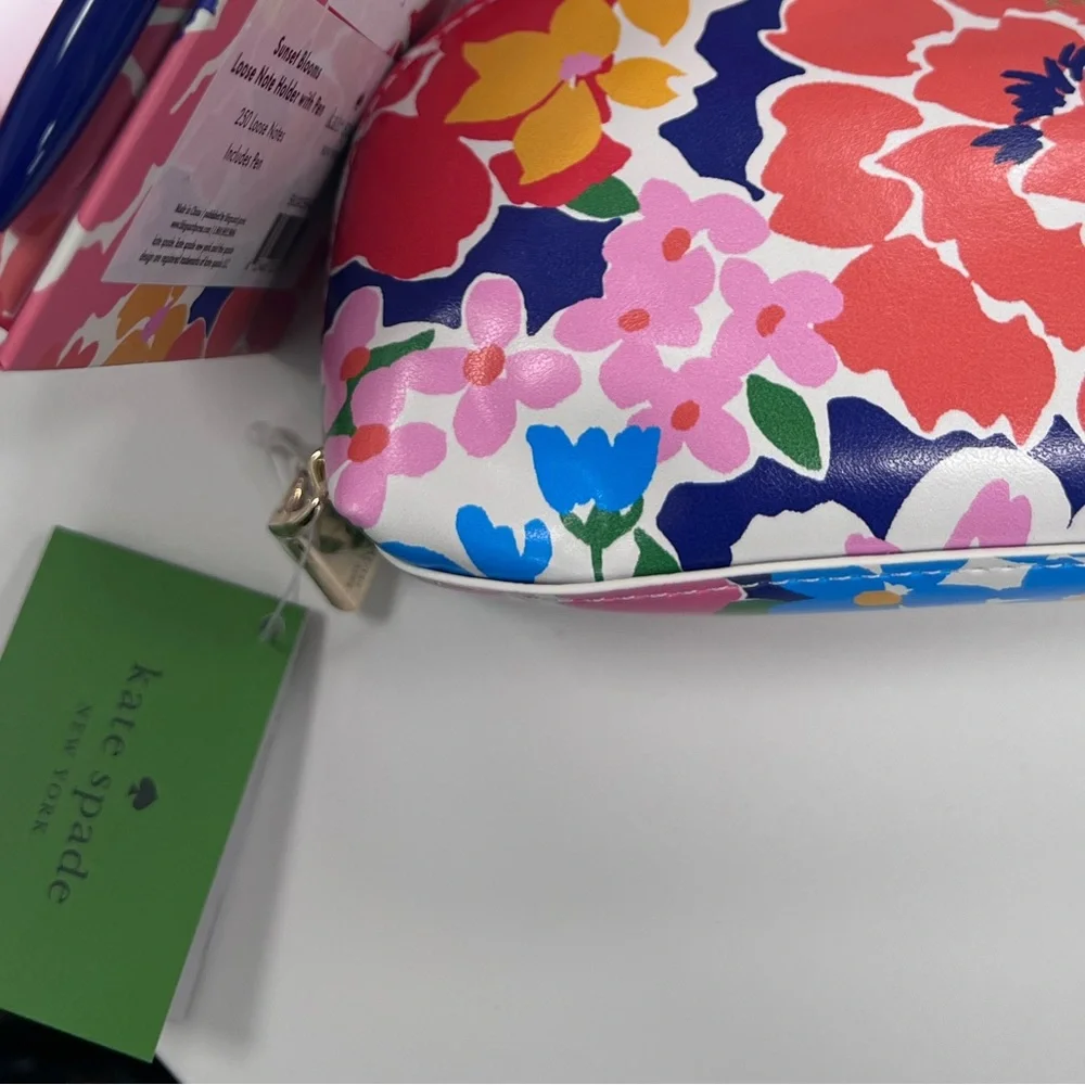 Kate Spade Colorful Floral Pouch and Notebook. 2 Piece Set NWT